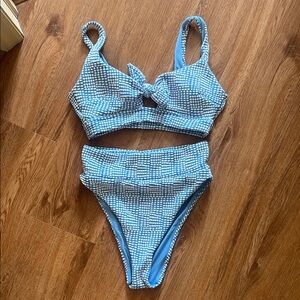 Aerie Blue and White Patterned Bikini Set